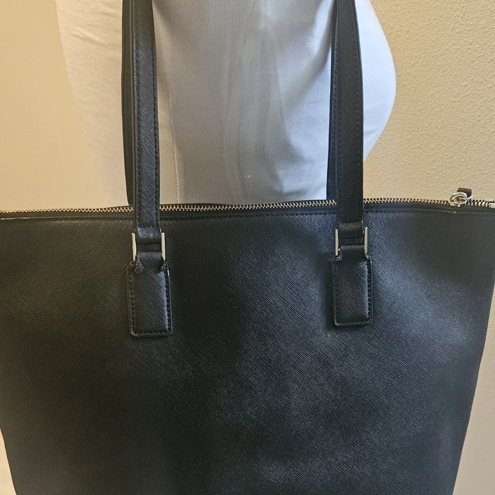 Kate Spade New York Cameron Black Leather Street Lucie Tote Handbag Large